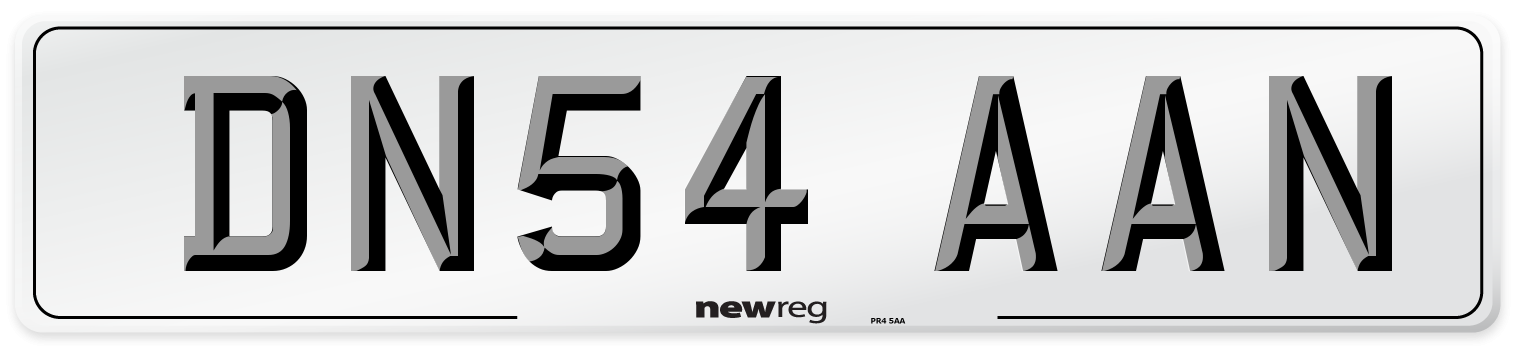 DN54 AAN Number Plate from New Reg